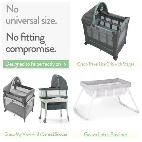 20x30 Inch Sense2Snooze, 4 1, 100% 2 Pack Bassinet Sheets for Graco Travel Lite Crib, My View in Dream Suite and Guava
