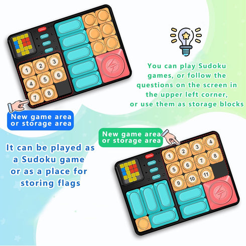 Super Slide Puzzle Games, 500+ Challenges Electronic Brain Teaser Puzzle for Adults and Children, Travel Toys Gifts