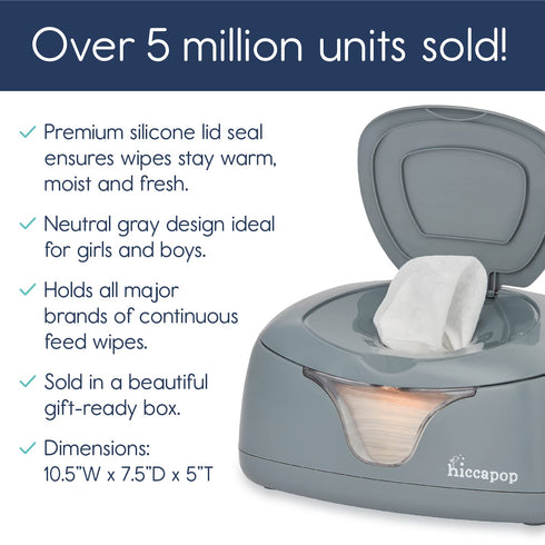 hiccapop Baby Wipe Warmer and Wet Wipes Dispenser, Diaper Wipe Warmer with Changing Light