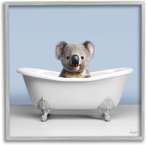 Stupell Industries Baby Koala in Bathtub Framed Giclee Art by Roozbeh