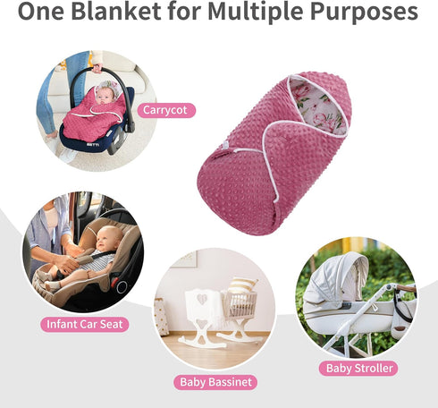 Miracle Baby 6-12 Swaddle Blanket, Thick Padded & Breathable Cotton Swaddle Wrap for Infants Months, Lightweight Sleep