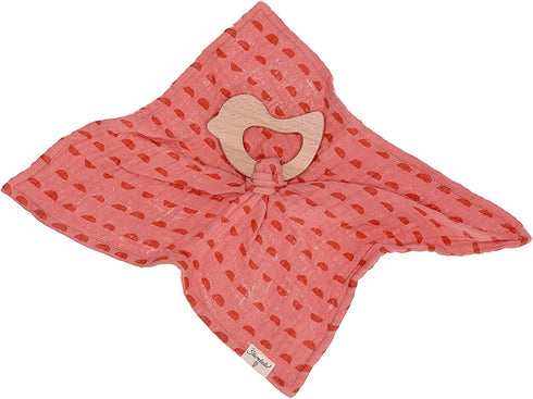 Sterntaler Soft Coral Baby Safety Blanket with Teether