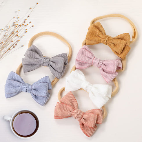 Baby Girl Headbands and Bows, Newborn Infant Toddler Nylon Elastic Hair Accessories