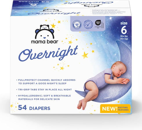 Amazon Brand - Mama Bear Overnight Baby Diapers with Leak Protection and