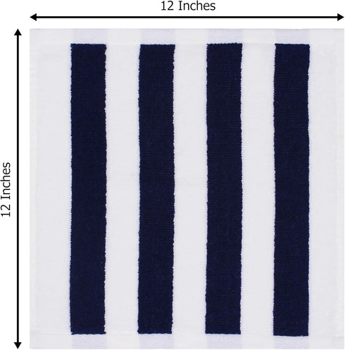ORIGINAL KIDS Set 12 100% 450 12 12 Wash Cloth - of Cabana Stripe Washcloths - Cotton Yarn-Dyed Terry - GSM Quick Dry