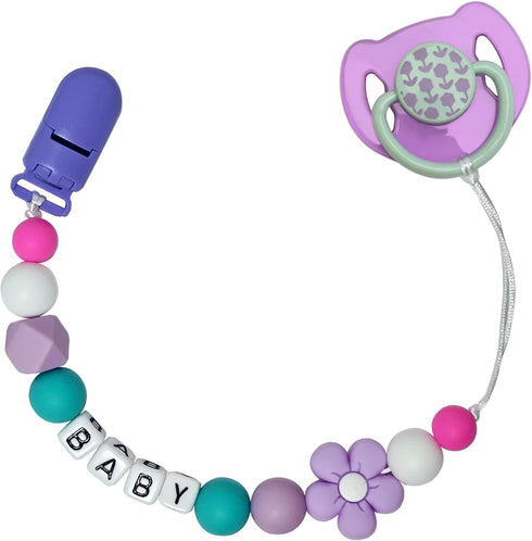 Cute Pacifier Clip Purple Style with Magnetic Pacifier Reborn Dolls Toy Accessories