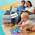 360 1 2 3 4 Light Up Transparent Sensory Car Toy - Standing Rotation Roll Stunt Car, Bump and Go Toy Cars with Colorful