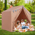3 4 5 6 Kids Tent with Mat Playhouse for Kids Indoor Outdoor Play Tent for Toddlers Year Olds(Brown)