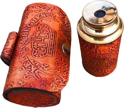 NauticalMart (6", Nautical Handheld Pirate Brass Telescope with Box/Case Sailor Home Decor Pirate Captain Boat Gift