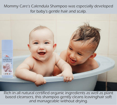 MOMMY CARE Baby Shampoo, Certified Organic Calendula, SLS and Paraben Free, Shea Butter and Aloe Vera for Newborns