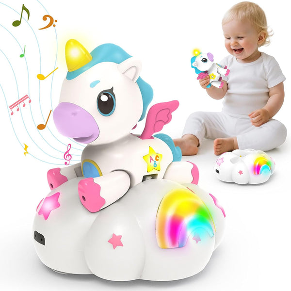 Musical Unicorn Toys for 6 to 12 Months - Baby Crawling Toy
