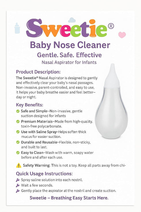 Sweetie Baby Nose Cleaner, Nasal Aspirator for Infants