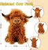 OROZCOR Highland Cow Stuffed Animal, Cute Fluffy Cow Plush Figure Toys,Realistic Farm Highland Cattle Plush Decor Gifts