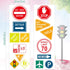 Zonon 15 Pieces Road Signs Wall Decal, Traffic Street Signs Stickers for Kids Bedroom, Classroom Decor