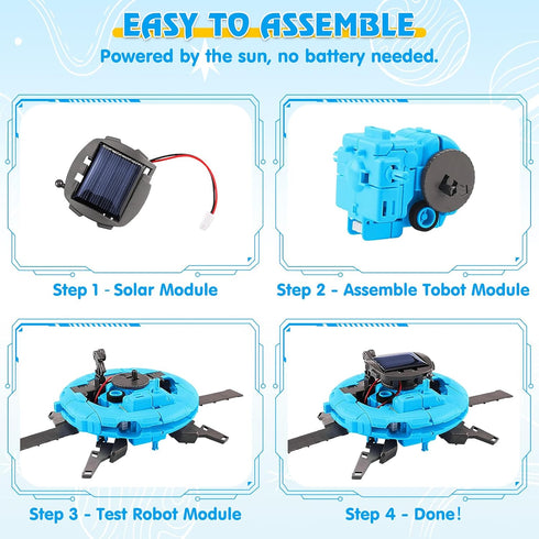 STEM Projects for Kids Ages 8-12, 6-in-1 Solar Robot Kit Space Toys for 10-Year-Old Boys & Girls, Christmas Birthday
