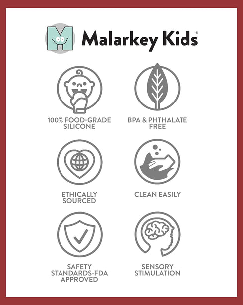 Pack: Malarkey Kids Holiday Gift Munch Mitt and Chew Cube Duo - Perfect Teething Treats for Babies and Toddlers - Red