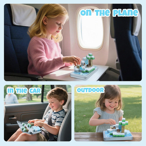 Set 3-5, 35PCS 4-8, Mini Magnetic Cubes STEM Winter for Kids Ages Educational Travel Building Toys with Magnetic Tin