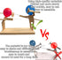 gzrnje Battle,2024 2 Balloon Bamboo Man New Pop Wooden Fencing Puppets,Fun Wooden Bots Battle Game for Players