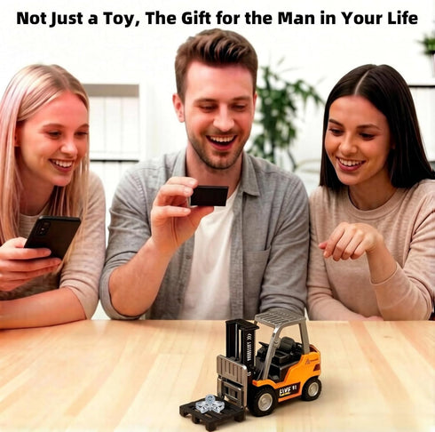 DAOGU 1:64 6-12,Christmas mini RC Forklift Toy - Alloy Remote Control Crane with Liftable Forks,STEM Educational
