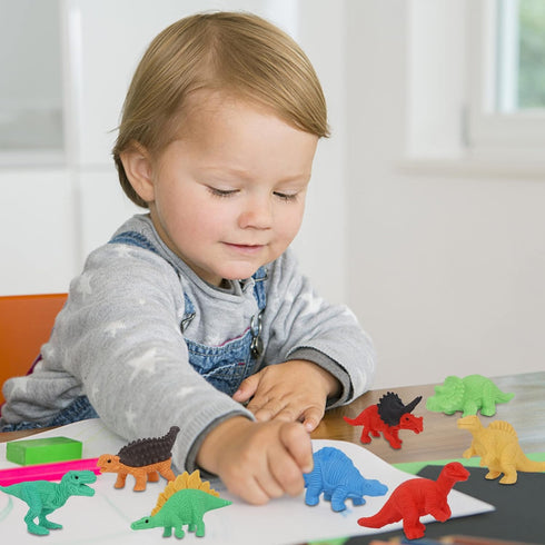 72 Pcs Animal Erasers for Kids, Mini Dinosaur Erasers Puzzle, Classroom Prizes