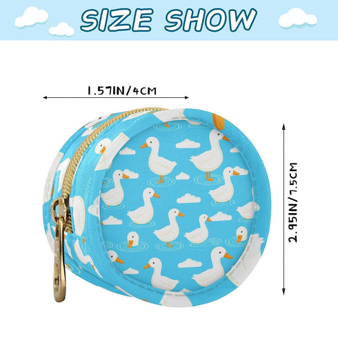 Ducks Round Pacifier Storage Case with Zipper, Portable Pacifier Case for Travel, Diaper Bag & Purse, Pacifier