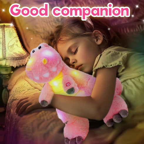 13'' Houwsbaby Glowing LED T-Rex Dinosaur Light Up Stuffed Animal Soft Colorful Plush Toy Hugging Present for Kids Boys