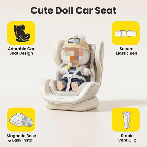 Xinbalove 17cm Dolls car seat with Air Vent Clip, Magnetic Doll Car Seat Holder, Universal Action Figure Sofa