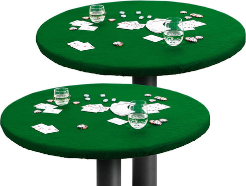 Tegeme 2 Pcs Felt Table Cover for Game Round Felt Card Tablecloth Elastic