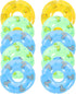 Toyvian 10pcs Mini Swim Rings - Inflatable Doll Lifebuoy Pool Toys for Dollhouse Accessories
