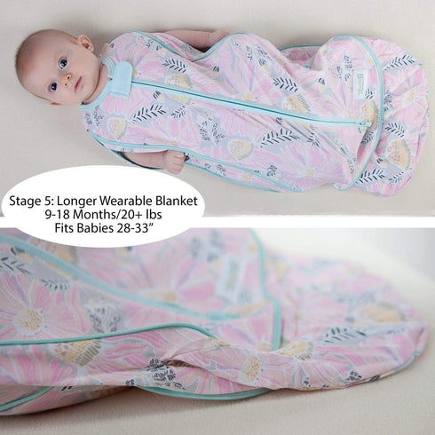 Woombie 0-9 18 Grow with Me Baby Swaddle, Convertible Swaddle Fits Months, Expands to Wearable Blanket for up