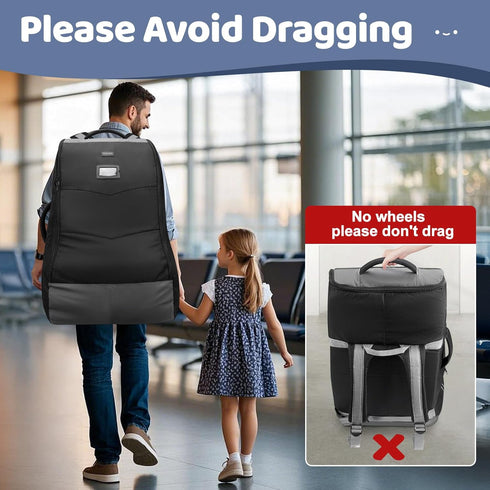 Backpack YOREPEK Padded Car Seat Travel Bag for Airplane Travel Compatible with Chicco, Britax, Nuna Rava, Sturdy Car