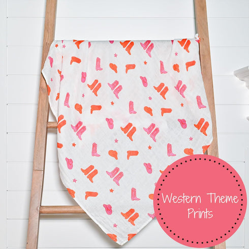 Baby Blanket, 100% Organic Cotton Muslin Swaddle Blanket, Soft Baby Girl Blanket 47 x 47 Inches, Newborn Essentials