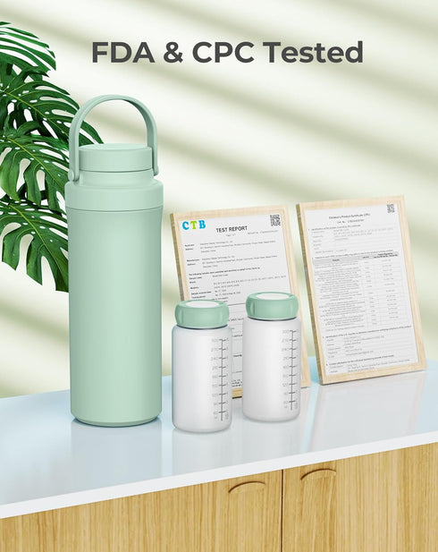 22oz 360 24 2pcs Xaproo Breast Milk Cooler Bottle, Breastmilk Cooler with Cooling for Hours, Portable Milk Chiller