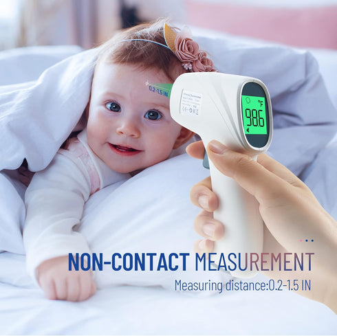 Touchless Thermometer for Adults, Digital Infrared Thermometer Gun with Fever Alarm, Fast Accurate Results (Gray)