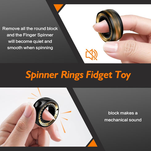 Upgraded Fidget Spinner for Stress Relief Magnetic Fidget Ring Toy with Mechanical Sound Sensory Stress Toys Anxiety