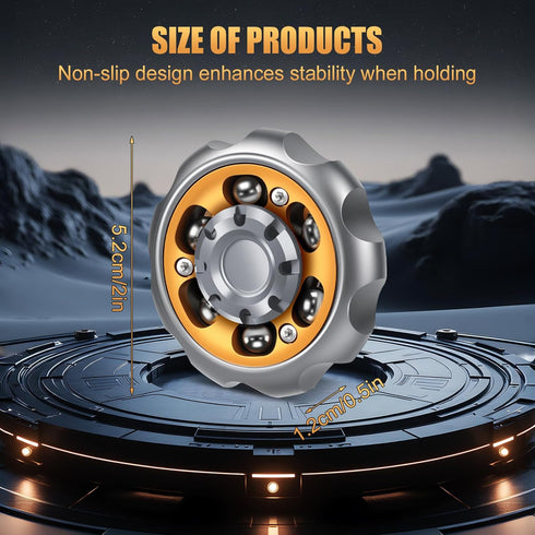 Metal Precision Fidget Spinner - Anxiety Rotator & Restless Fidget Toy, Stress-Relief Tool for Adults & Kids A Grey