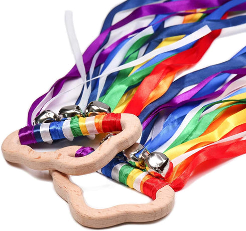 DILIMI Rainbow Hand Kite Set of 2, Baby Sensory Toys, Montessori Learning Toy, Cloud Rainbow Hand Kite