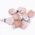 10Pcs 30mm (1.18") Natural Wood Pacifier Holder Round Beech Metal Teether Wooden Beads Suspender Clips DIY Accessories