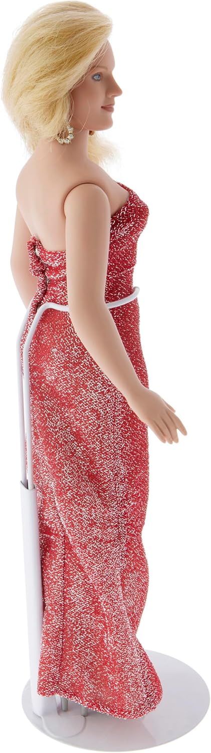 Plymor DSP-70W White Adjustable Doll Stand, Pack of 6, fits 12-17 inch Dolls, Waist 2.25-2.75 inches Wide