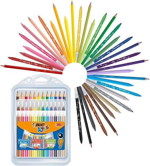 BIC Kids' Colouring in Wallet, Mixed Products - Multi-Coloured, Pack of 36 by BIC
