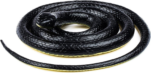 Paialco Realistic Rubber Snake Toy, 52 Inch Long (Black)