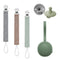 Ali+Oli Complete Pacifier Bundle: Green Silicone Case, Linen Pacifier Clips, and Green/Grey