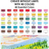 Set, 48 Grabie Mini Watercolor Colors with Brush, Paper Pad and Swatch Sheet, Travel Watercolors Painting Kit