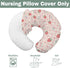 Summer Boho Strawberry Flowers Baby Nursing Pillow Covers for Girl Strawberries Pink Bows Checkerboard Nursing
