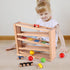 Qilay Wooden Race Track Car Ramp Racer Toy for Toddlers, 5 Level Race Car Ramp Set with 4 Wood Cars and 3 Balls, Great