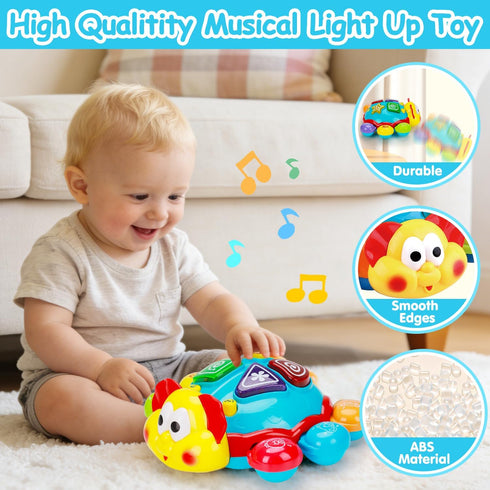 6-12 Tummy 0-6 7 8 9 10 1 2 Baby Crawling Toys Months, Musical Light Up Time Toy for Infant Month Old, Toddler Spanish