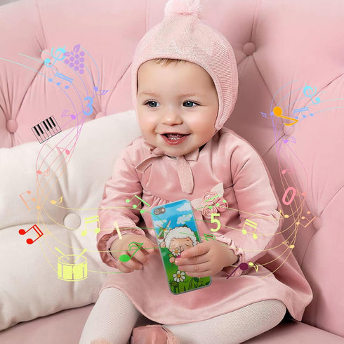 Toy Learning Play Cell Phone, Interactive Toy with 8 Functions and Dazzling Lights for Toddler Kids