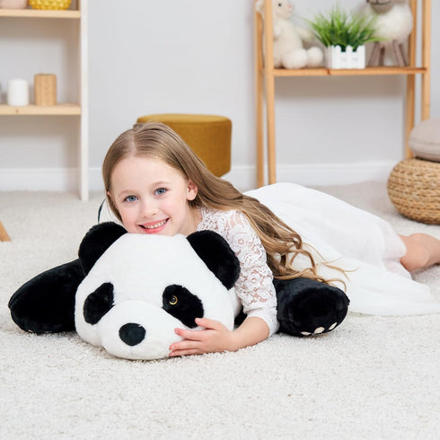 Panda Stuffed Animal, 1.87lbs Cute Weighted Plush Hugging Pillow Toy for Boys and Girls, 31.4 Inch