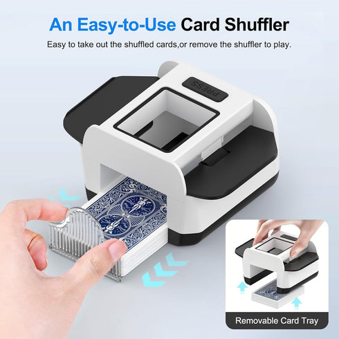 Svertmer Shuffler|1-2 10 Automatic Card Deck Electric Card Shuffle Machine|Portable Rechargeable Batteries