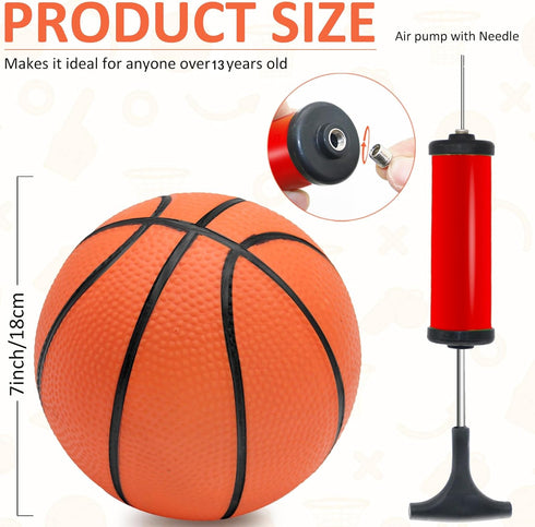 30Pcs 7" Inch Mini Basketball Balls Bulk - Small Basketball Set with Pump for Indoor Outdoor Play and Party Favors